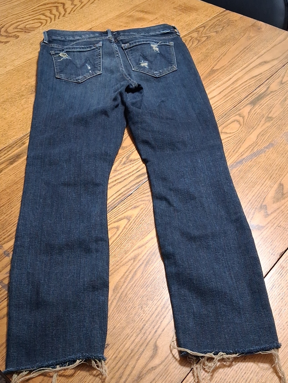 MOTHER JEANS Womens 25 BLUE  Denim DISTRESSED  Preowned LOOKER ANKLE FRAY - Picture 6 of 6